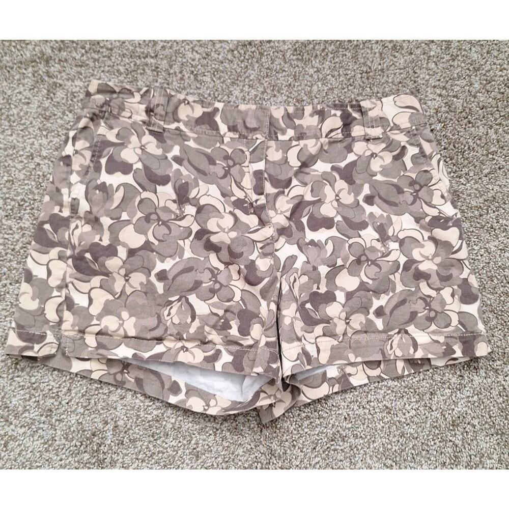 New York & Company Womens Shorts Floral Green/Tan Size 10